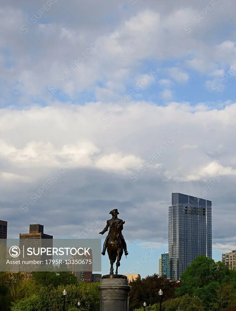 Massachusetts, Boston, Statue of George Washington