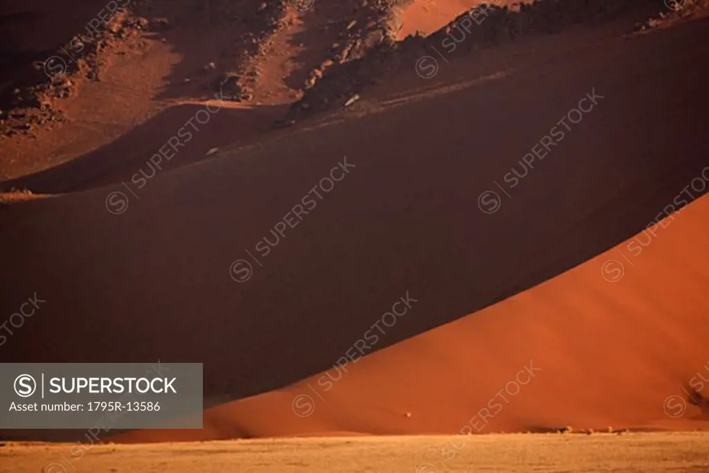 Shadow on sand dune, Namib Desert, Namibia, Africa
