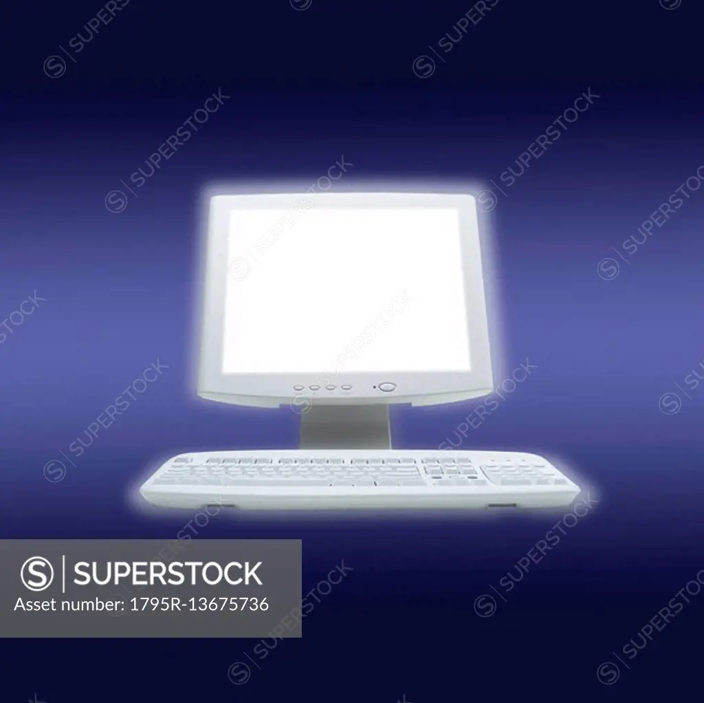 A futuristic computer and monitor