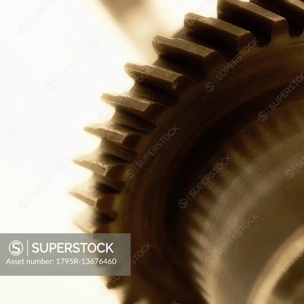 Closeup of large gears in motion