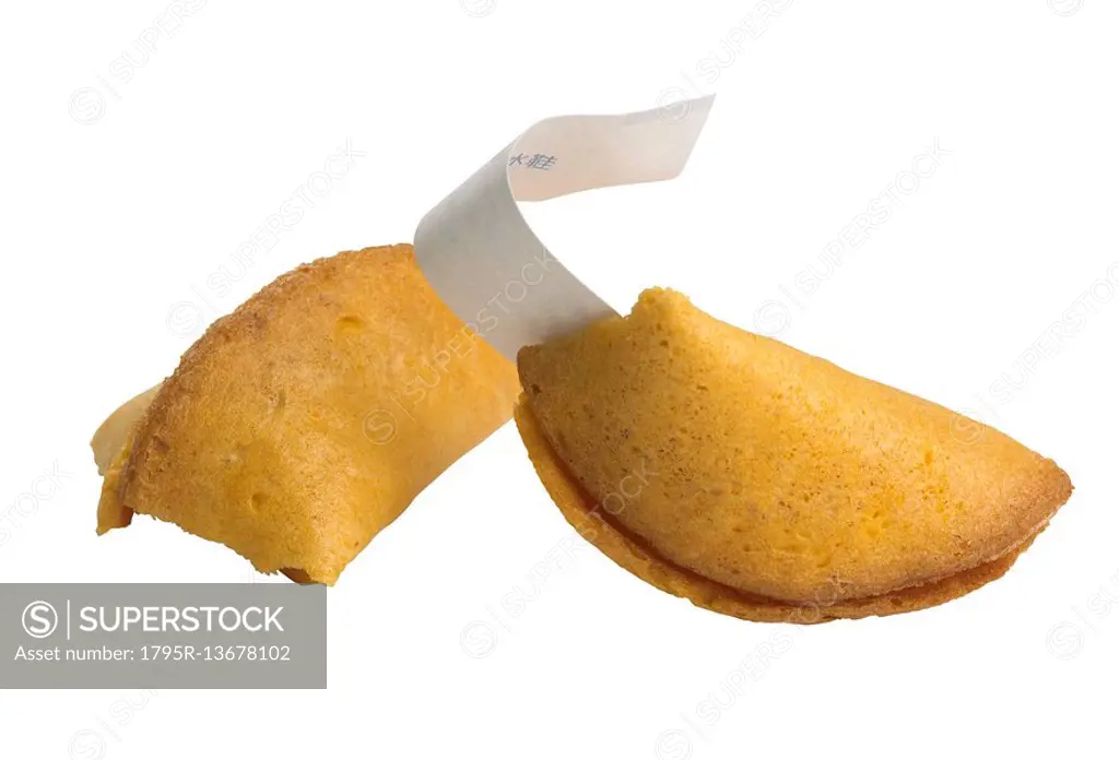 Closeup of a single fortune cookie