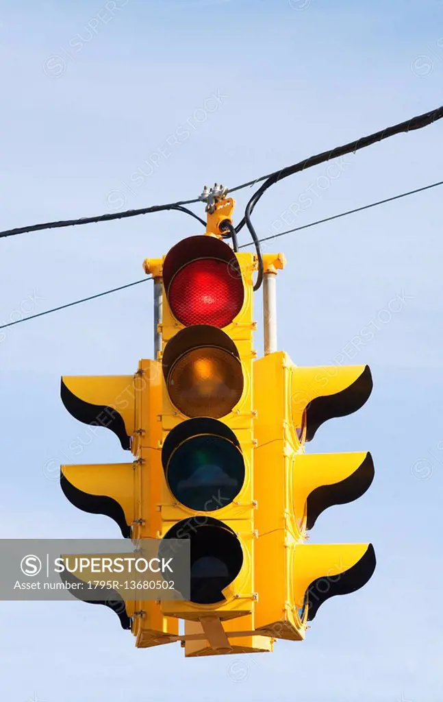 Close up of traffic light