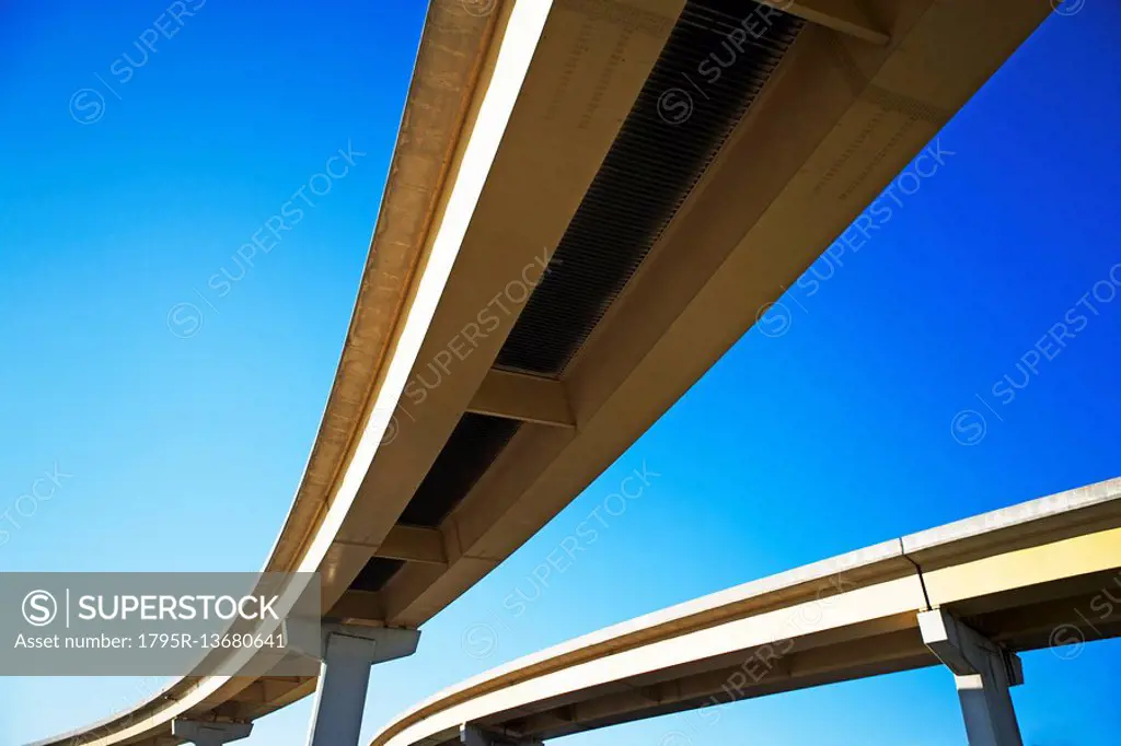Low angle view of raised roadway