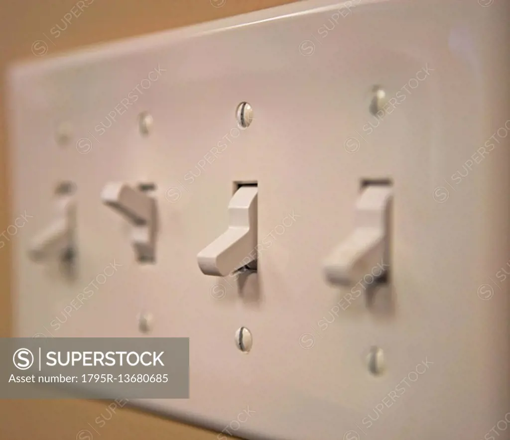 Close up of light switches