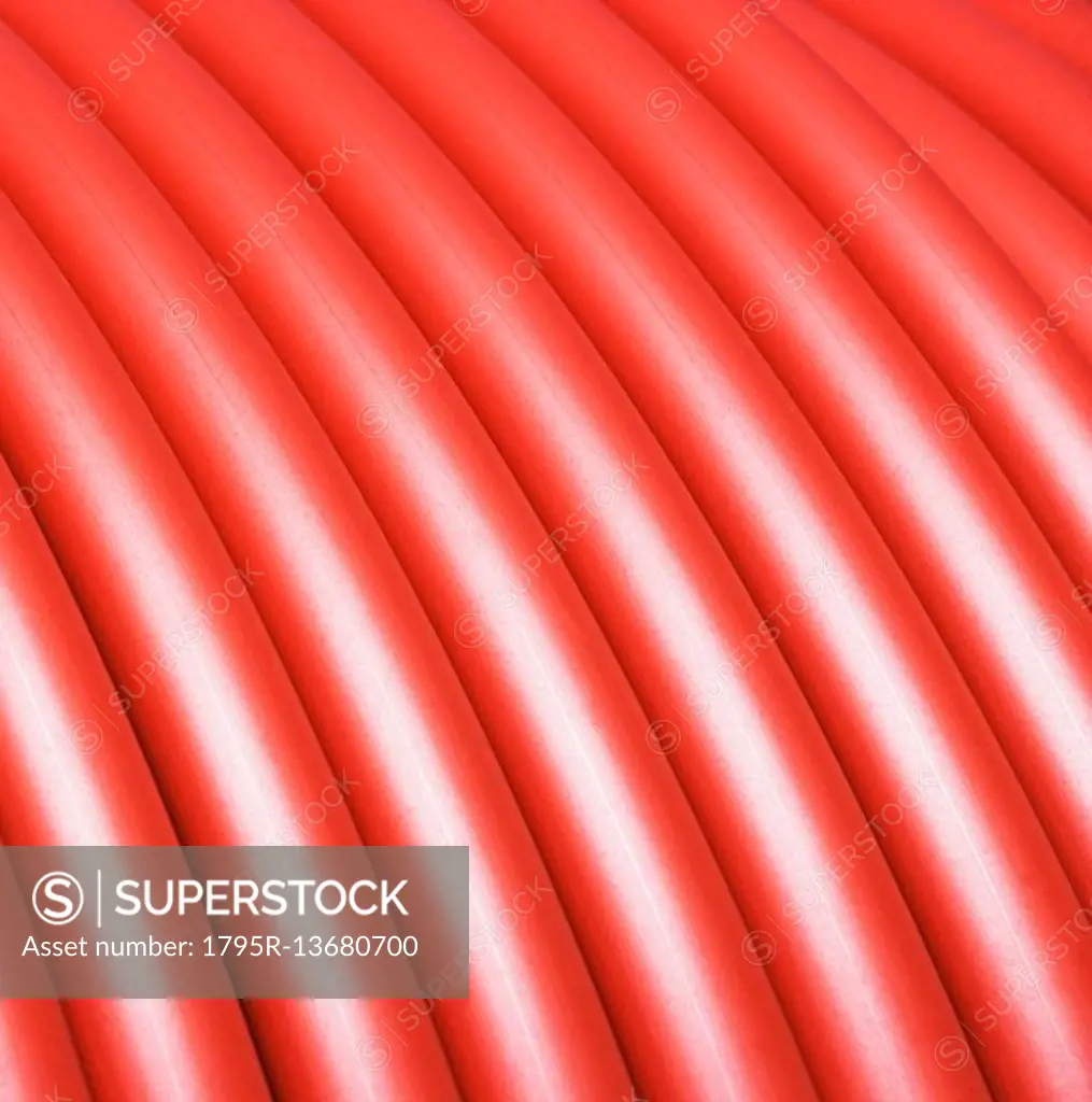 Close up of rolled hose