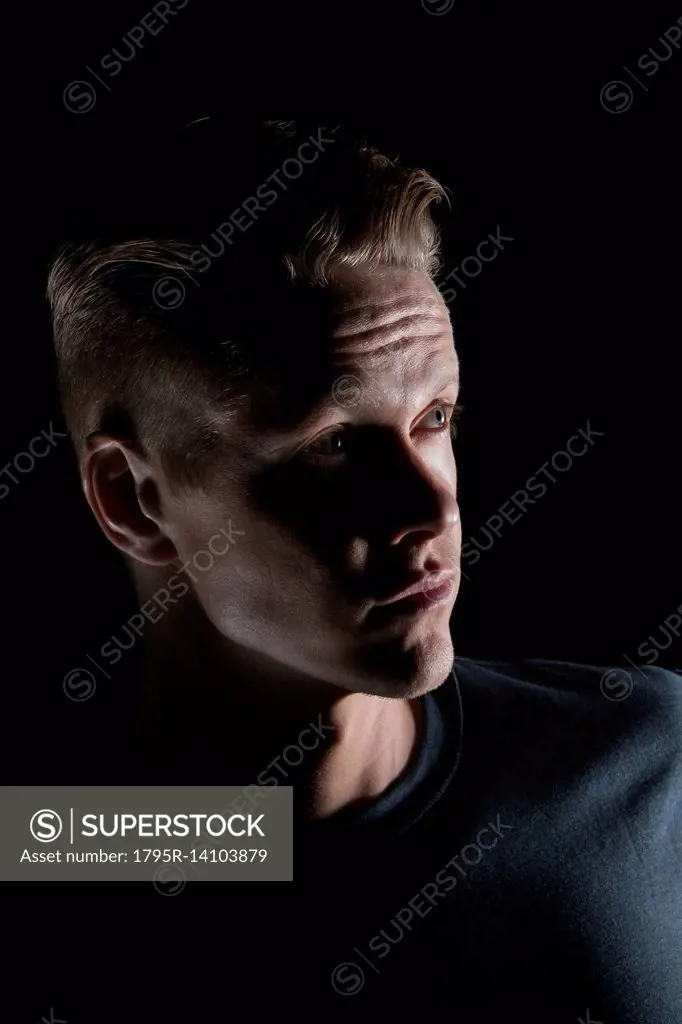 Portrait of man looking away