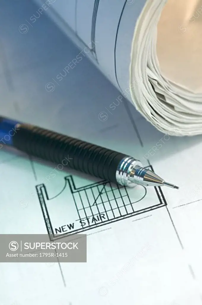 Architectural tool and blue prints