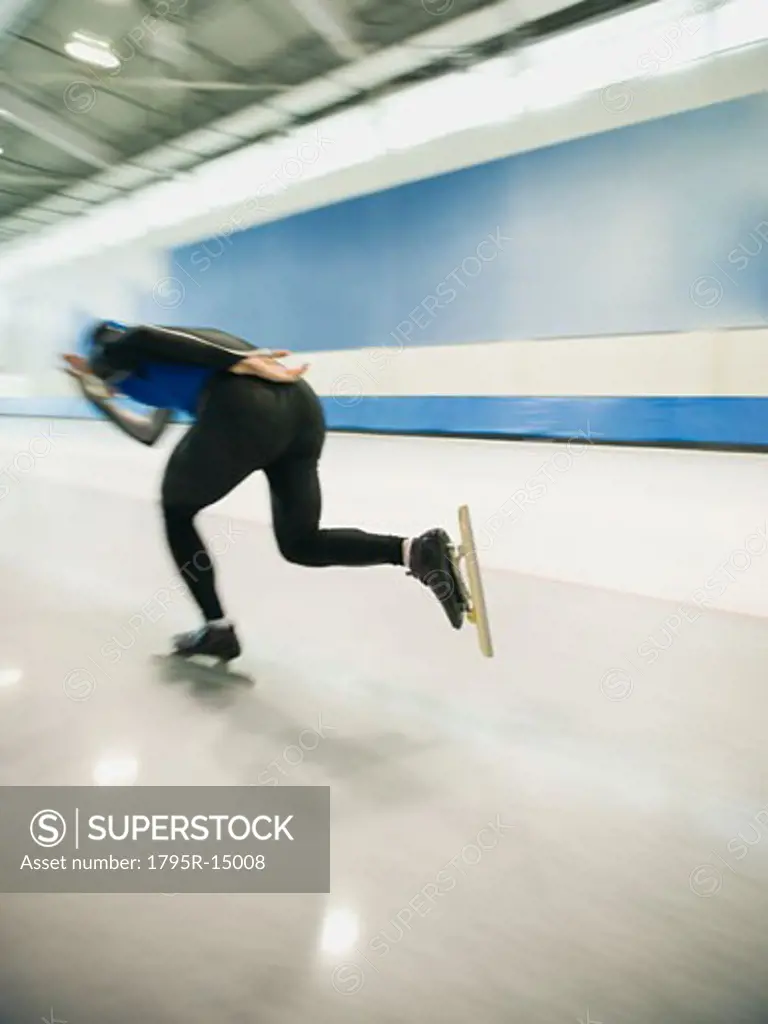Male speed skater skating