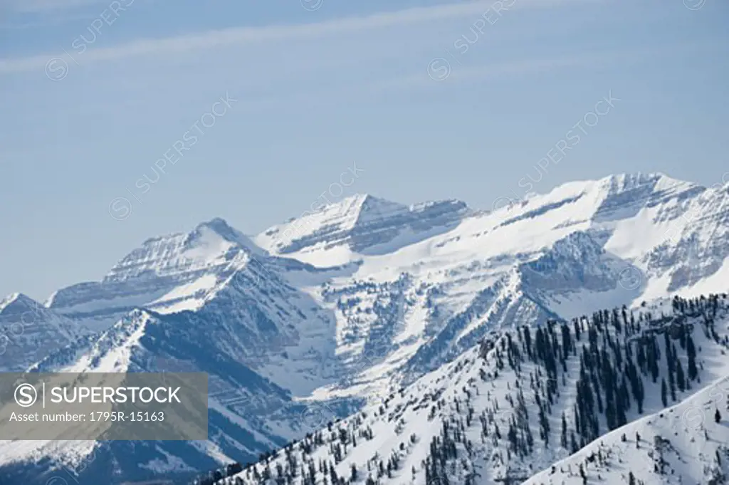 Snow covered mountains, Wasatch Mountains, Utah, United States