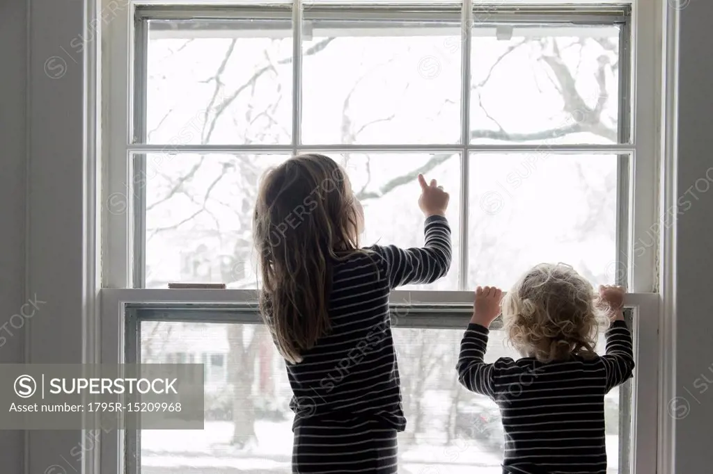 Children by window