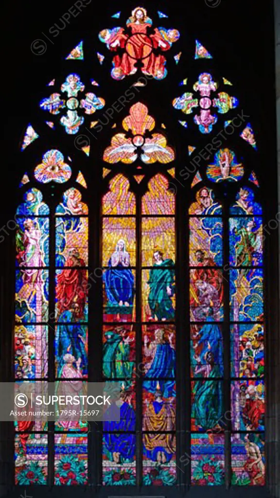 Interior view of cathedral window