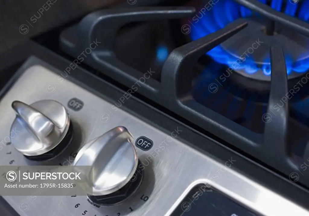 Close-up of gas stove
