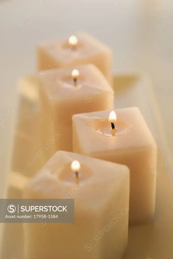 A group of lighted candles