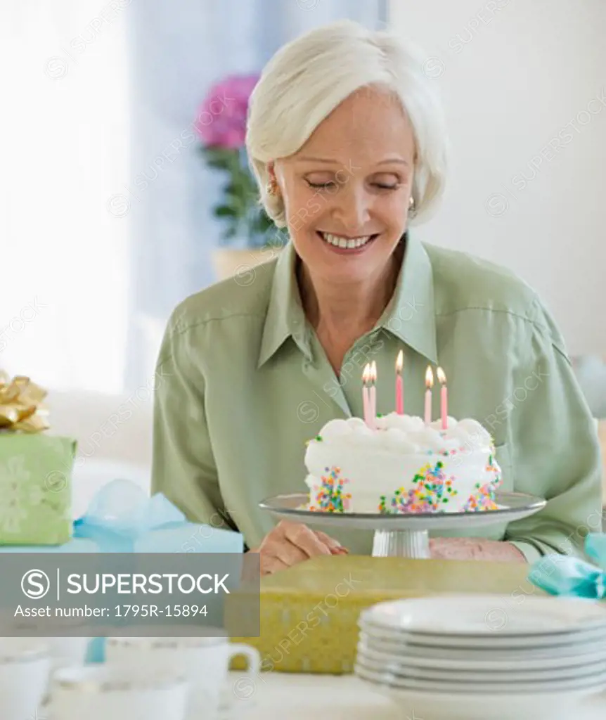 Senior women celebrating birthday