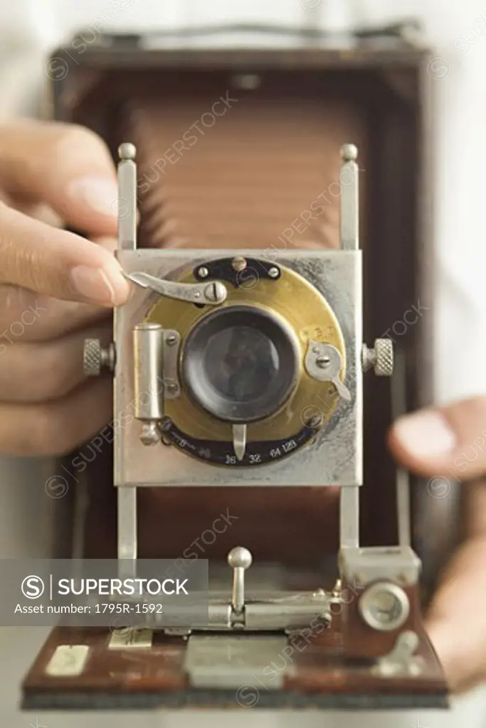 Using an antique folding camera