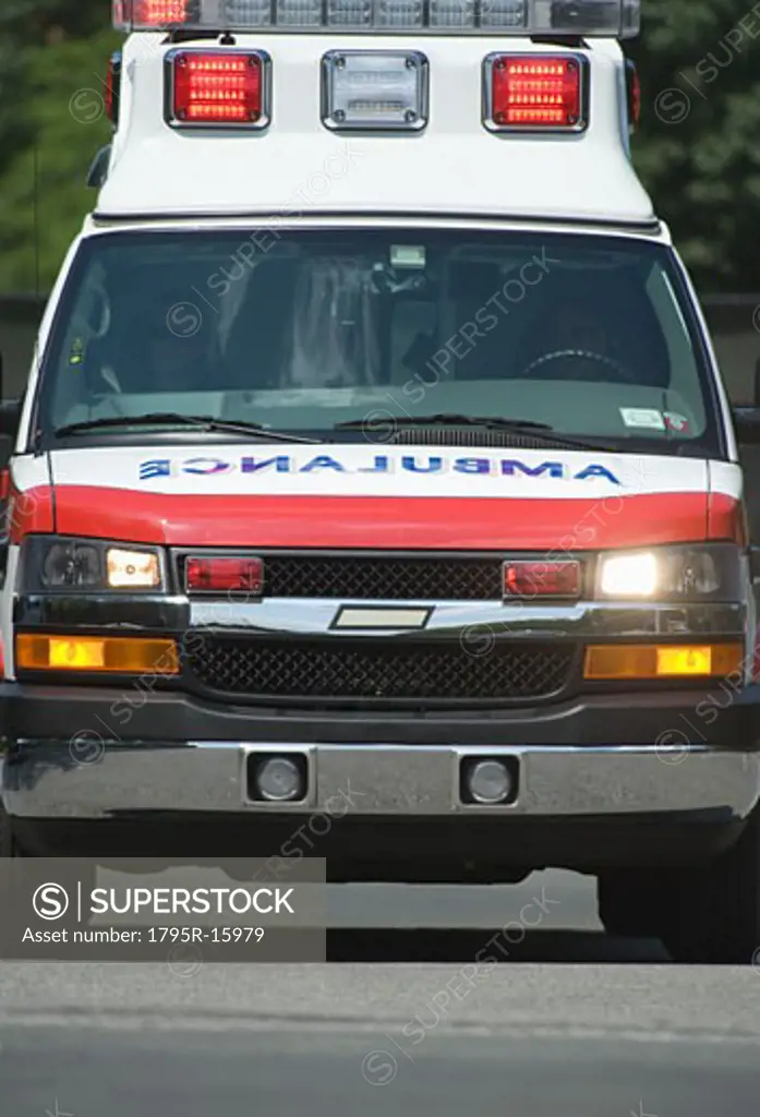 Front view of ambulance
