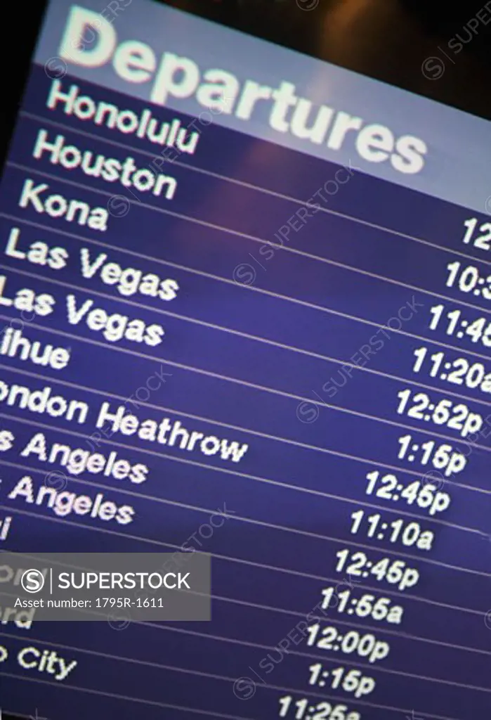 Airport departure schedule