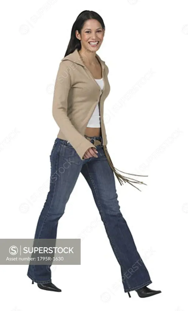 Woman walking in spike heels