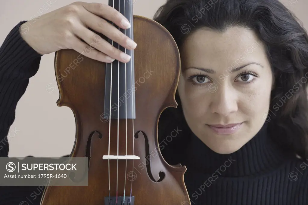Portrait of a woman with her violin