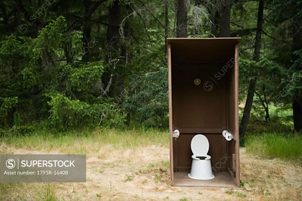Outhouse in forest