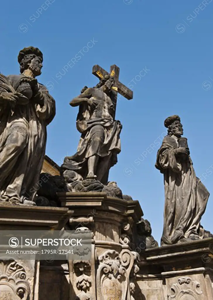 Statue of Saint Kosma, Saint Damian, and Christ in Prague