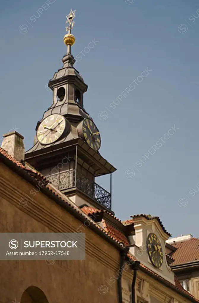 Backwards clock in Jewish Quarter of Prague
