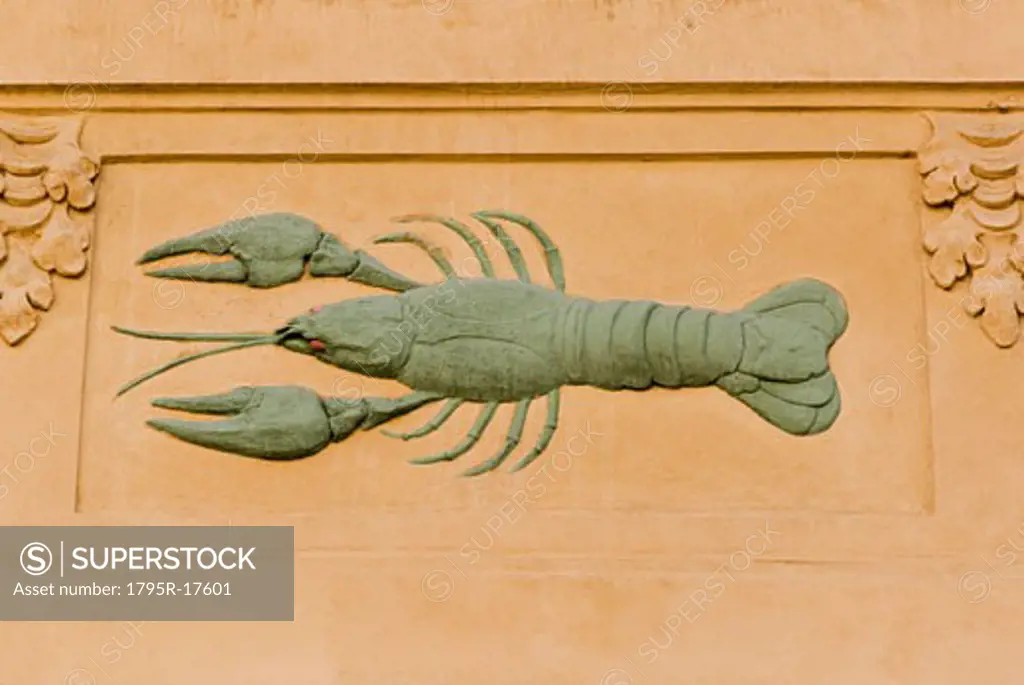 Lobster carving to identify house, Prague
