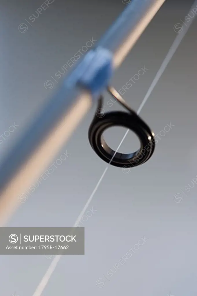 Close-up of fishing line on pole