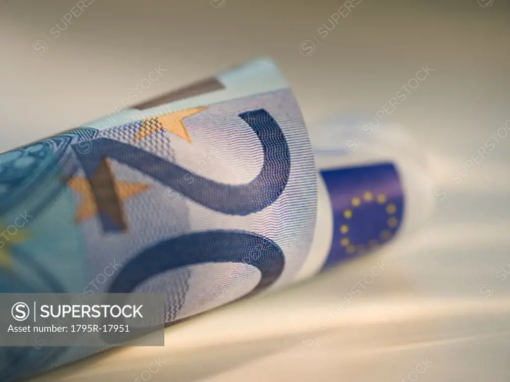 Close-up of twenty euro bill