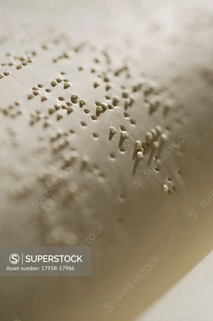 Close-up of braille