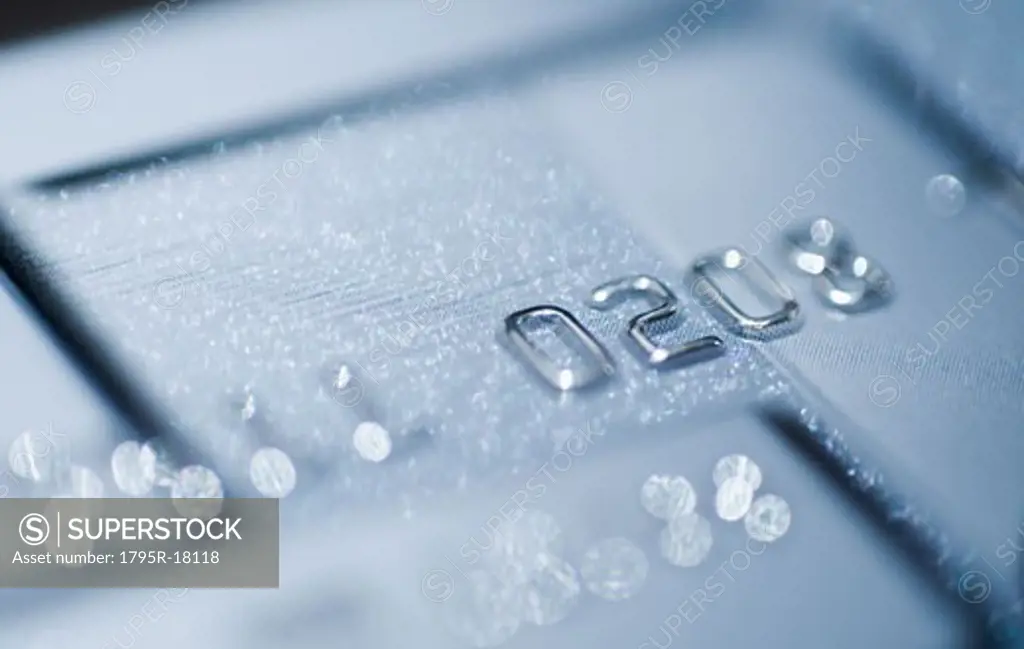 Close-up of numbers on credit card