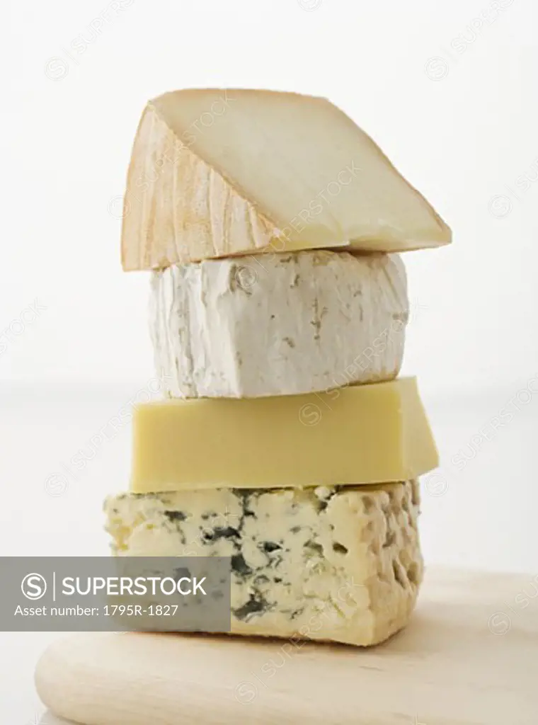 Stacked blocks of cheese