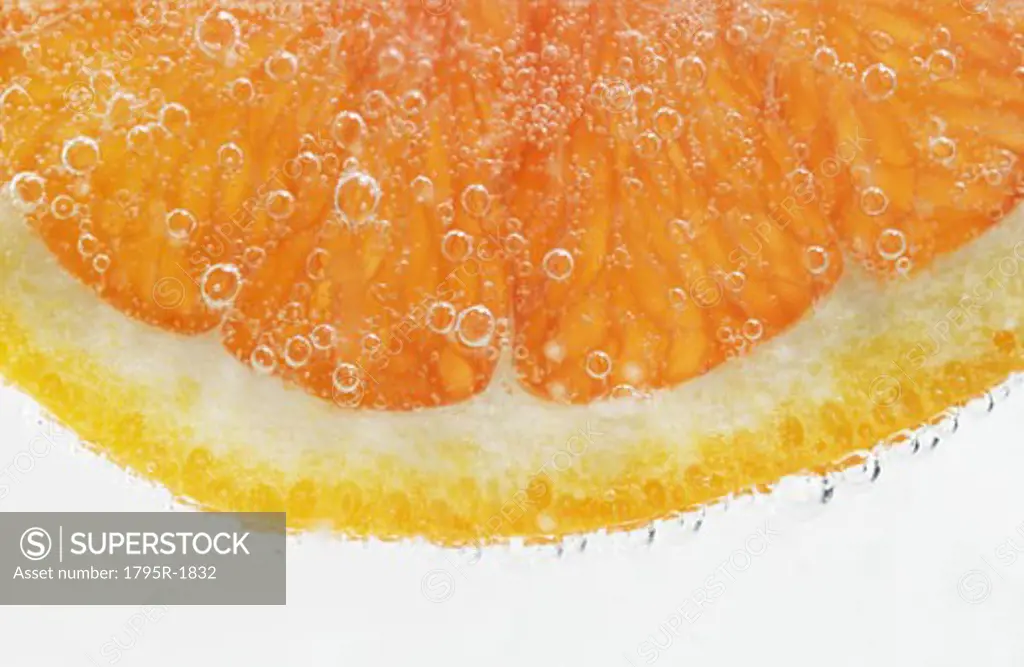 Extreme closeup of citrus fruit slice