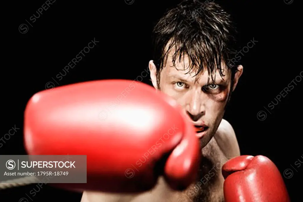Close-up of boxer boxing