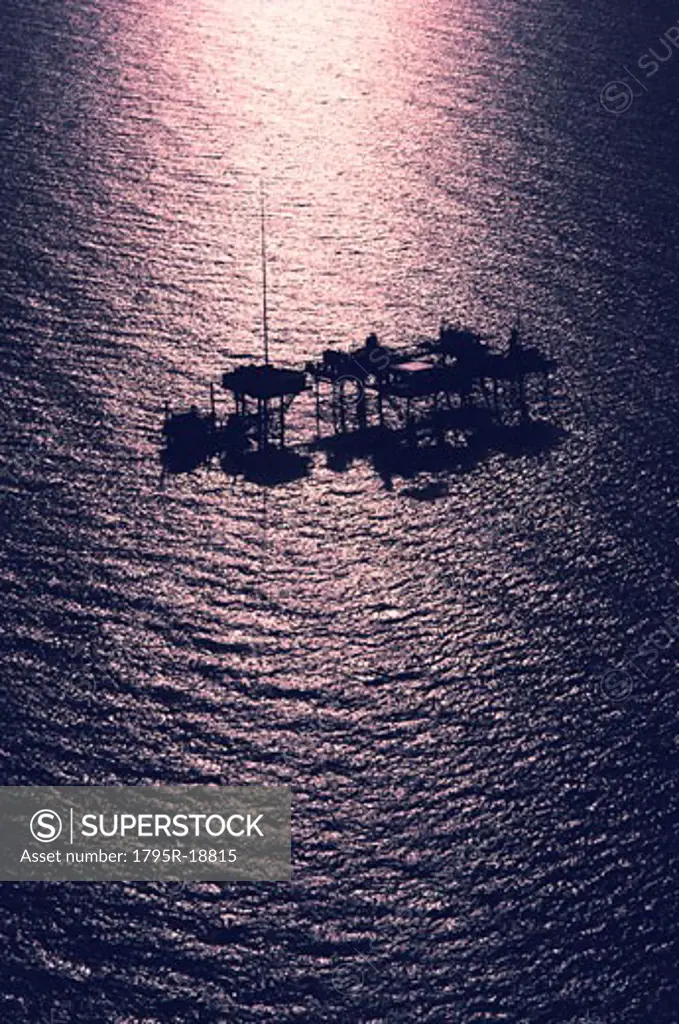 Oil rig platform in the Gulf of Mexico