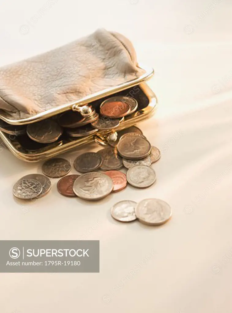 Coins and change purse