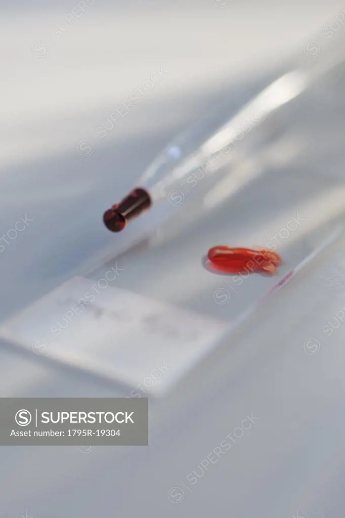 Drop of blood on slide