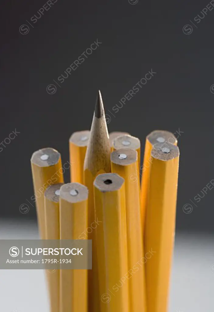 One sharpened pencil among unsharpened ones