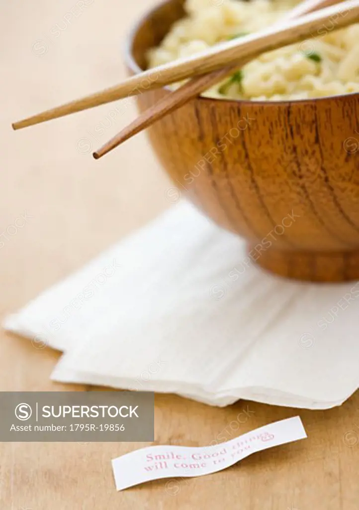 Asian noodle bowl and fortune