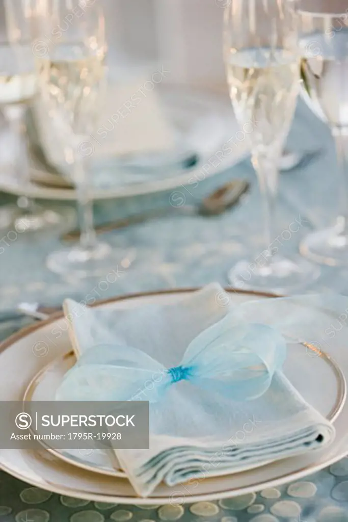 Wedding table placesetting