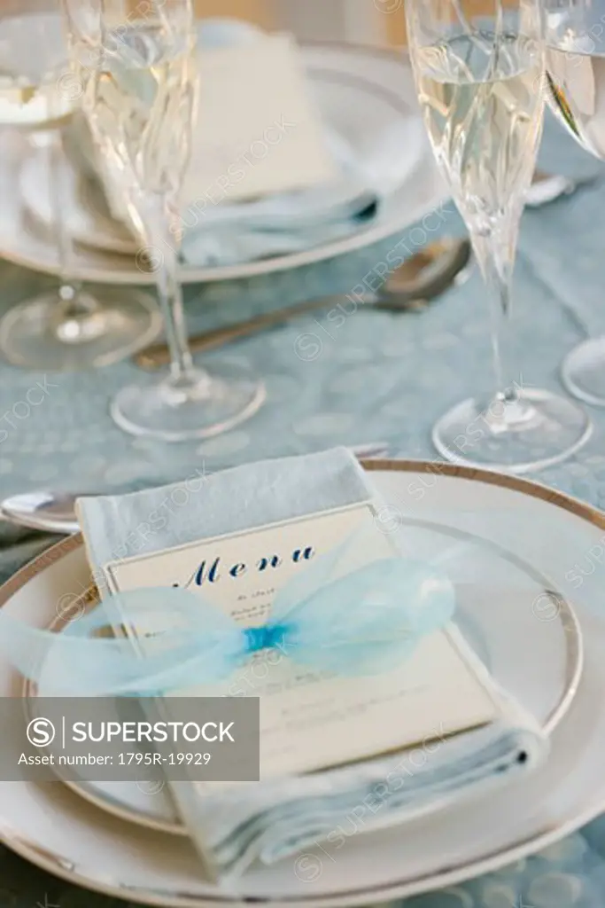 Wedding table placesetting