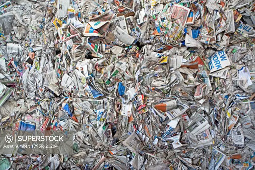Paper at recycling plant