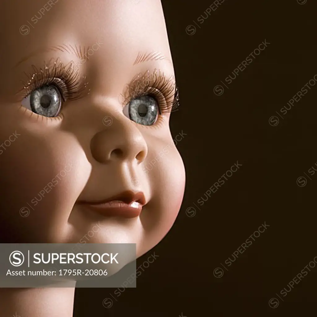 Close-up of baby doll face