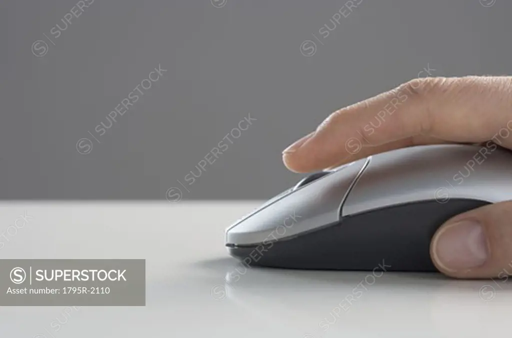 Profile of hand on mouse