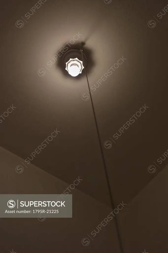 A lightbulb in a room