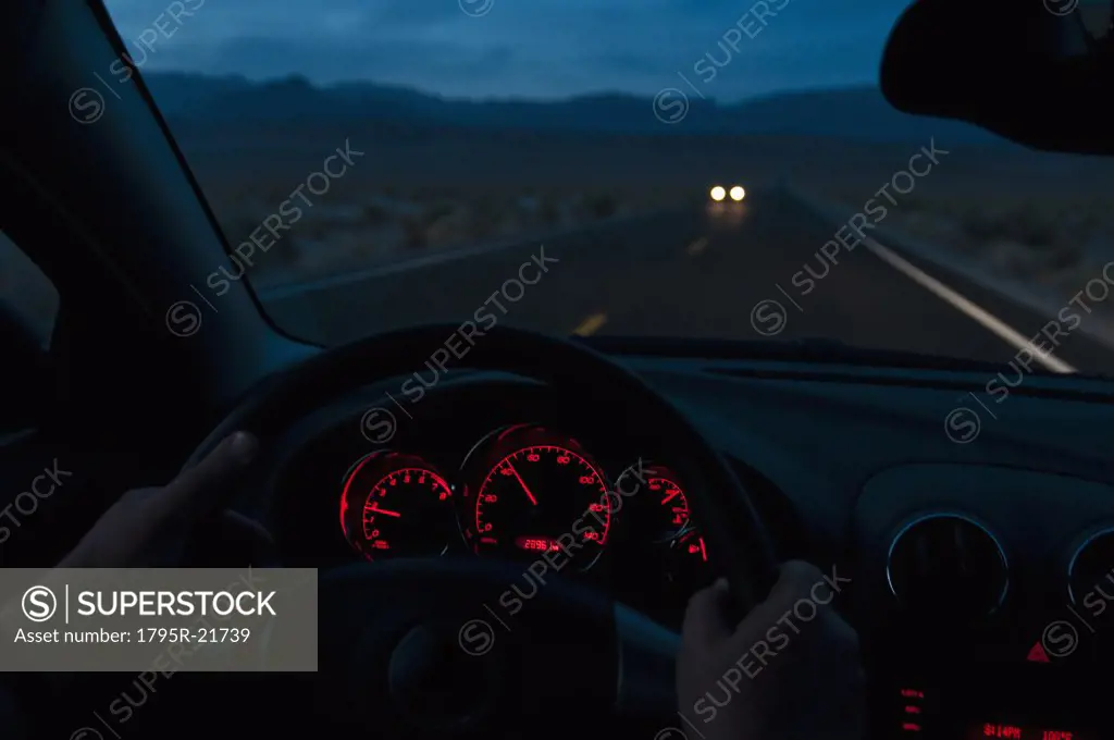 Car going through Death Valley National Park