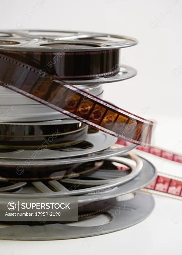 Stack of movie film reels