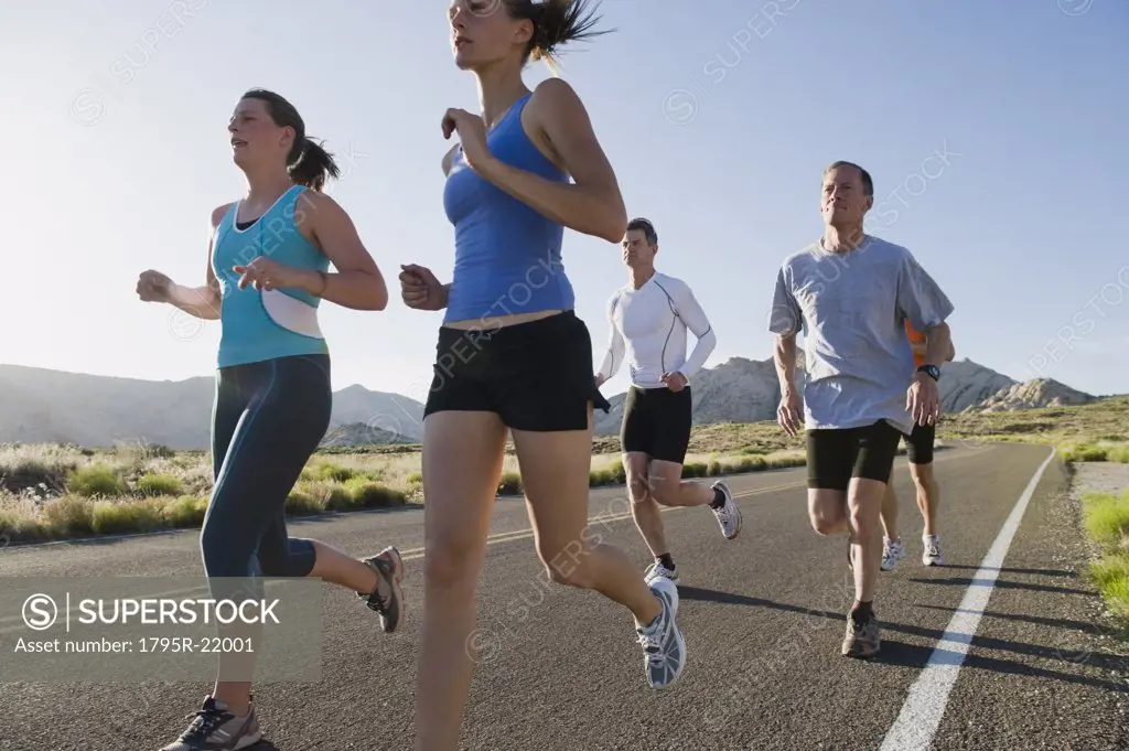 Runners on a road