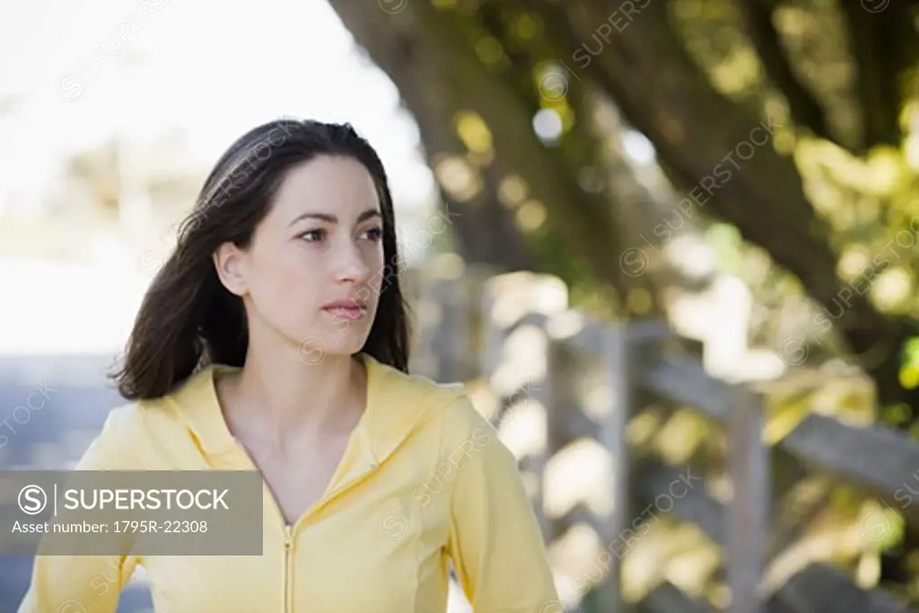 A woman at a park