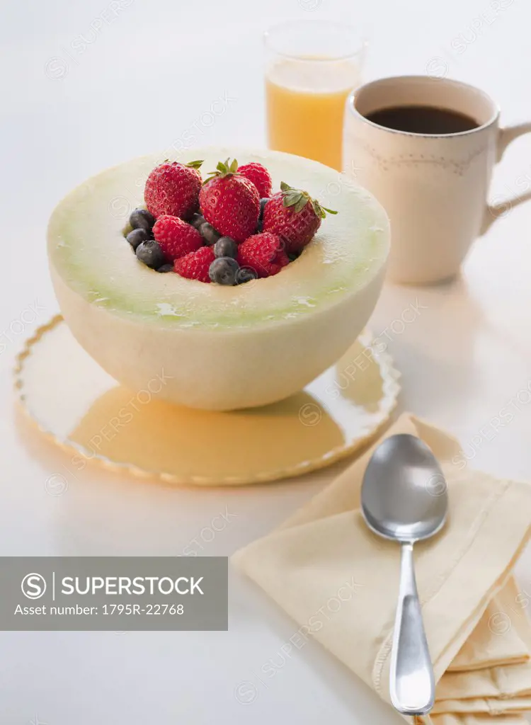 Studio shot of yogurt with fruits